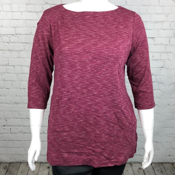 Wine Colored Space Dyed Tunic Top Plus Size 0X - Picture 2 of 5